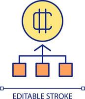 Blockchain network RGB color icon. Technical infrastructure. Mining digital tokens. Business. Isolated vector illustration. Simple filled line drawing. Editable stroke