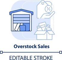 Overstock sales light blue concept icon. Move inventory, low price. Discounts type abstract idea thin line illustration. Isolated outline drawing. Editable stroke vector