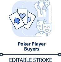 Poker player buyers light blue concept icon. Best price. Dealing with customers abstract idea thin line illustration. Isolated outline drawing. Editable stroke vector