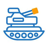 tanque icono duotono azul naranja estilo militar ilustración vector Ejército elemento y símbolo Perfecto.