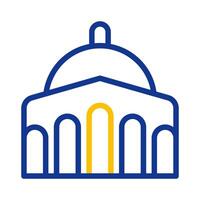 mezquita icono duocolor azul amarillo estilo Ramadán ilustración vector elemento y símbolo Perfecto.