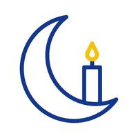 candle icon duocolor blue yellow style ramadan illustration vector element and symbol perfect.