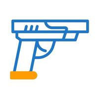 pistola icono duotono azul naranja estilo militar ilustración vector Ejército elemento y símbolo Perfecto.