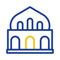 mezquita icono duocolor azul amarillo estilo Ramadán ilustración vector elemento y símbolo Perfecto.