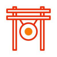 gong icono duotono rojo estilo chino nuevo año ilustración vector Perfecto