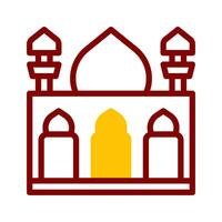 mosque icon duotone red yellow style ramadan illustration vector element and symbol perfect.