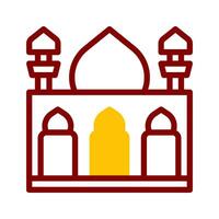 mosque icon duotone red yellow style ramadan illustration vector element and symbol perfect.