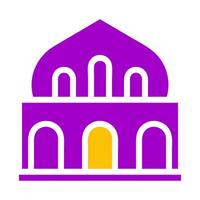 mosque icon solid purple yellow style ramadan illustration vector element and symbol perfect.