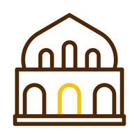 mosque icon duocolor brown yellow style ramadan illustration vector element and symbol perfect.