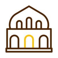 mosque icon duocolor brown yellow style ramadan illustration vector element and symbol perfect.