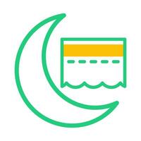 kaaba icon duotone green yellow style ramadan illustration vector element and symbol perfect.