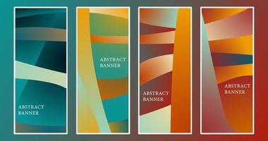 Vector design vertical retro template abstract banner gradient style