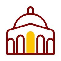 mosque icon duotone red yellow style ramadan illustration vector element and symbol perfect.