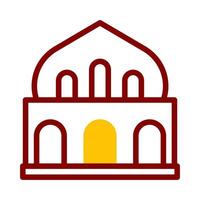 mosque icon duotone red yellow style ramadan illustration vector element and symbol perfect.