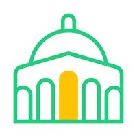 mezquita icono duotono verde amarillo estilo Ramadán ilustración vector elemento y símbolo Perfecto.