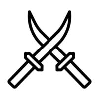 espada icono contorno estilo militar ilustración vector Ejército elemento y símbolo Perfecto.