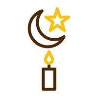 candle icon duocolor brown yellow style ramadan illustration vector element and symbol perfect.