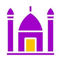 mosque icon solid purple yellow style ramadan illustration vector element and symbol perfect.