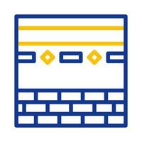 kaaba icono duocolor azul amarillo estilo Ramadán ilustración vector elemento y símbolo Perfecto.