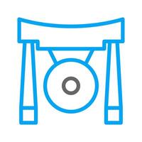 gong icono duocolor azul estilo chino nuevo año ilustración vector Perfecto