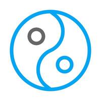 yin y yang icono duocolor azul estilo chino nuevo año ilustración vector Perfecto