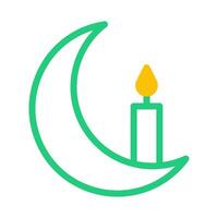 candle icon duotone green yellow style ramadan illustration vector element and symbol perfect.