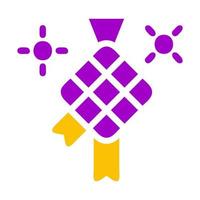 ketupat icon solid purple yellow style ramadan illustration vector element and symbol perfect.