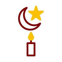 vela icono duotono rojo amarillo estilo Ramadán ilustración vector elemento y símbolo Perfecto.