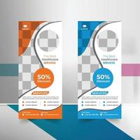 Business Medical rollup banner design template vector