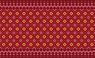 Embroidery ethnic pattern, Vector Geometric ethnic background, Red pattern chevron surface