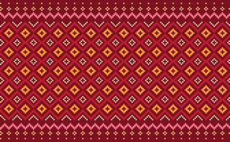 Embroidery ethnic pattern, Vector Geometric ethnic background, Red pattern chevron surface