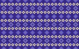 Geometric ethnic pattern, Vector embroidery Nordic background, Pixel native aztec style