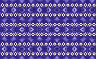 Geometric ethnic pattern, Vector embroidery Nordic background, Pixel native aztec style