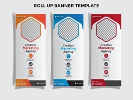 Roll up banner set design, fully editable advertisement roll up banner template vector