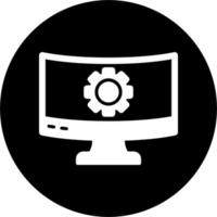 icono de vector de configuración de computadora