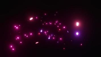 lila rosa lichtstreifen, helle neonstrahlen, datenübertragungsnetzwerk, hintergrundkonzept des bühnenbildschirms. video