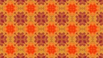 Orange color symmetry pattern repeat kaleidoscope video