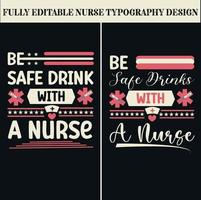 Nurse custom typography t shirt design vector