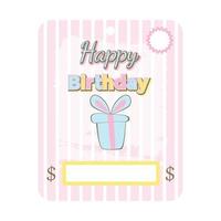 cumpleaños saludo, dinero tarjeta. dinero tarjeta poseedor. mano dibujado pastelero dibujos animados estilo. vector