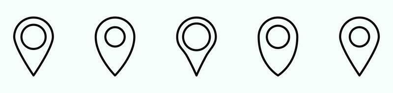 Location pin line icon set - Vector
