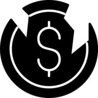 Broken Coin Vector Icon