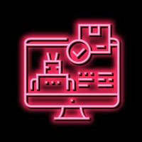 automatical order acceptance neon glow icon illustration vector