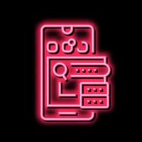 phone problem research neon glow icon illustration vector