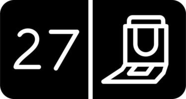 Seat Number Twenty Seven Vector Icon