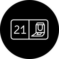 Seat Number Twenty One Vector Icon