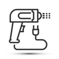 Simple scanner tool outline icon, scanner and database related concept on the white background vector