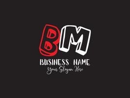 Minimalist Bm Letter Logo, Colorful BM Kids Business Logo vector