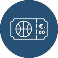 Basketball Ticket Vector Icon