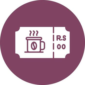 café boleto vector icono