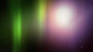 Green and purple aurora effect in starry background video